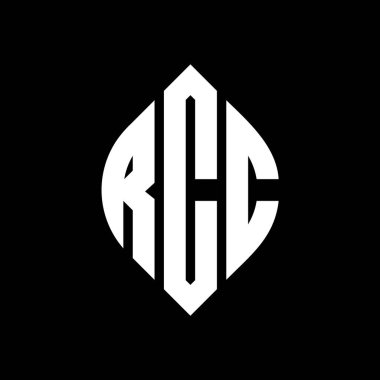 Çember ve elips şekilli RCC daire harf logosu tasarımı. Typographic tarzında RCC elips harfleri. Üç baş harf daire şeklinde bir logo oluşturuyor. RCC Çember Amblemi Soyut Monogram Harf İşaretleyici Vektörü.