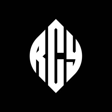 Çember ve elips şekilli RCY daire harf logosu tasarımı. Typographic tarzında RCY elips harfleri. Üç baş harf daire şeklinde bir logo oluşturuyor. RCY Çember Amblemi Soyut Monogram Harf İşaretleyici Vektörü.