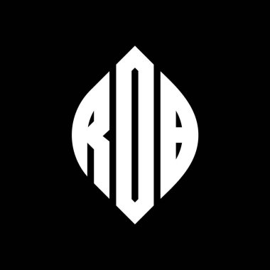 Çember ve elips şekilli RDB daire harf logosu tasarımı. Typographic tarzında RDB elips harfleri. Üç baş harf daire şeklinde bir logo oluşturuyor. RDB Çember Amblemi Soyut Monogram Harf İşaretleyici Vektörü.
