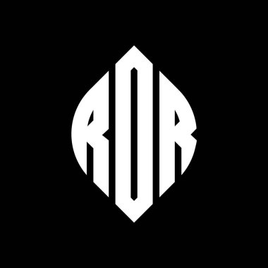 Çember ve elips şekilli RDR daire harf logosu tasarımı. Typographic tarzında RDR elips harfleri. Üç baş harf daire şeklinde bir logo oluşturuyor. RDR Çember Amblemi Soyut Monogram Harf İşaretleyici Vektörü.