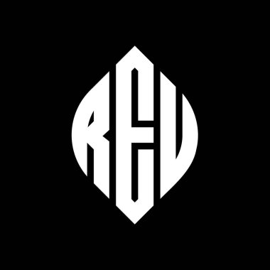 Çember ve elips şekilli REU daire harf logosu tasarımı. Tipografik şekilli REU elips harfleri. Üç baş harf daire şeklinde bir logo oluşturuyor. REU Çemberi Amblemi Soyut Monogram Harf İşaretleyici Vektörü.