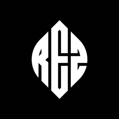 Çember ve elips şekilli RFZ daire harf logosu tasarımı. Typographic tarzında RFZ elips harfleri. Üç baş harf daire şeklinde bir logo oluşturuyor. RFZ Çember Amblemi Soyut Monogram Harf İşaretleyici Vektörü.