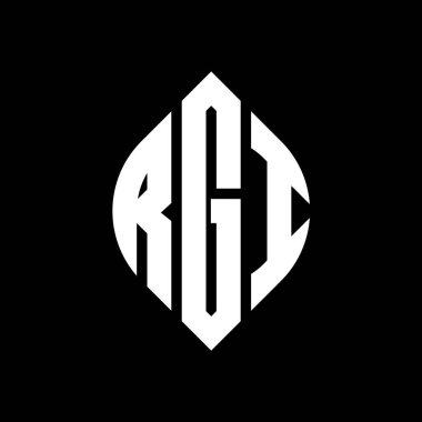 Çember ve elips şekilli RGI daire harf logosu tasarımı. Typographic tarzında RGI elips harfleri. Üç baş harf daire şeklinde bir logo oluşturuyor. RGI Çember Amblemi Soyut Monogram Harf İşaretleyici Vektörü.