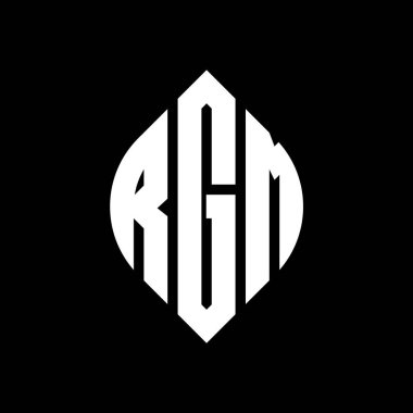 Çember ve elips şekilli RGM daire harf logosu tasarımı. Typographic tarzında RGM elips harfleri. Üç baş harf daire şeklinde bir logo oluşturuyor. RGM Çember Amblemi Soyut Monogram Harf İşaretleyici Vektörü.