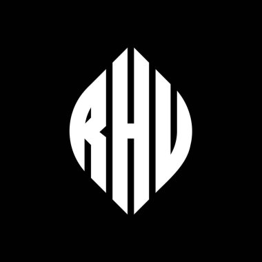 Çember ve elips şekilli RHU daire harf logosu tasarımı. RHU elips harfleri tipografik tarzda. Üç baş harf daire şeklinde bir logo oluşturuyor. RHU Çember Amblemi Soyut Monogram Harf İşaretleyici Vektörü.