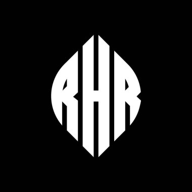 Çember ve elips şekilli RHR daire harf logosu tasarımı. RHR elips harfleri tipografik tarzda. Üç baş harf daire şeklinde bir logo oluşturuyor. RHR Çember Amblemi Soyut Monogram Harf İşaretleyici Vektörü.