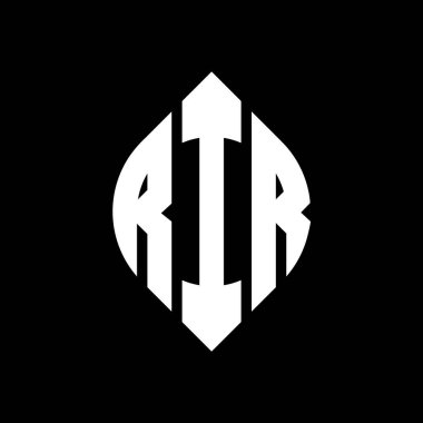 Çember ve elips şekilli RIR daire harf logosu tasarımı. RIR elips harfleri tipografik tarzda. Üç baş harf daire şeklinde bir logo oluşturuyor. RIR Çemberi Amblemi Soyut Monogram Harf İşaretleme Vektörü.