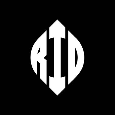Çember ve elips şekilli RIO daire harf logosu tasarımı. RIO elips harfleri tipografik tarzda. Üç baş harf daire şeklinde bir logo oluşturuyor. RIO Çember Amblemi Soyut Monogram Harf İşaretleme Vektörü.