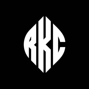 Çember ve elips şekilli RKC daire harf logosu tasarımı. Typographic tarzında RKC elips harfleri. Üç baş harf daire şeklinde bir logo oluşturuyor. RKC Çember Amblemi Soyut Monogram Harf İşaretleyici Vektörü.