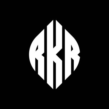Çember ve elips şekilli RKR daire harf logosu tasarımı. Typographic tarzında RKR elips harfleri. Üç baş harf daire şeklinde bir logo oluşturuyor. RKR Çember Amblemi Soyut Monogram Harf İşaretleyici Vektörü.