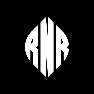 Çember ve elips şekilli RNR daire harf logosu tasarımı. Typographic tarzında RNR elips harfleri. Üç baş harf daire şeklinde bir logo oluşturuyor. RNR Çember Amblemi Soyut Monogram Harf İşaretleyici Vektörü.