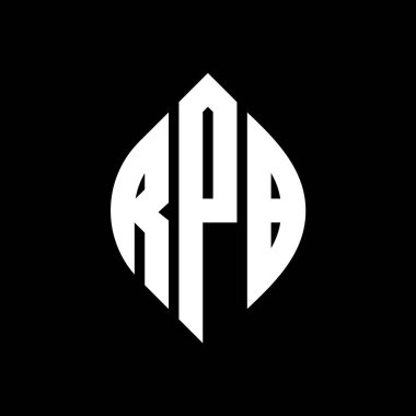 Çember ve elips şekilli RPB daire harf logosu tasarımı. Typographic tarzında RPB elips harfleri. Üç baş harf daire şeklinde bir logo oluşturuyor. RPB Çember Amblemi Soyut Monogram Harf İşaretleyici Vektörü.