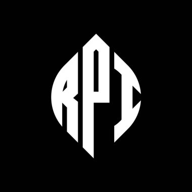 Çember ve elips şekilli RPI daire harf logosu tasarımı. Typographic tarzında RPI elips harfleri. Üç baş harf daire şeklinde bir logo oluşturuyor. RPI Çember Amblemi Soyut Monogram Harf İşaretleyici Vektörü.