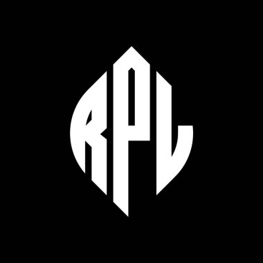 Çember ve elips şekilli RPL daire harf logosu tasarımı. Typographic tarzında RPL elips harfleri. Üç baş harf daire şeklinde bir logo oluşturuyor. RPL Çember Amblemi Soyut Monogram Harf İşaretleyici Vektörü.
