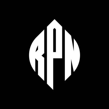Çember ve elips şekilli RPN daire harfli logo tasarımı. Typographic tarzında RPN elips harfleri. Üç baş harf daire şeklinde bir logo oluşturuyor. RPN Çember Amblemi Soyut Monogram Harf İşaretleyici Vektörü.