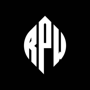 Çember ve elips şekilli RPW daire harf logosu tasarımı. Typographic tarzında RPW elips harfleri. Üç baş harf daire şeklinde bir logo oluşturuyor. RPW Çember Amblemi Soyut Monogram Harf İşaretleyici Vektörü.