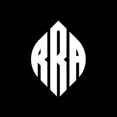 Çember ve elips şekilli RRA daire harf logosu tasarımı. Typographic tarzında RRA elips harfleri. Üç baş harf daire şeklinde bir logo oluşturuyor. RRA Çemberi Amblemi Soyut Monogram Harf İşaretleme Vektörü.