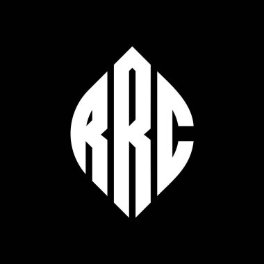 Çember ve elips şekilli RRC daire harf logosu tasarımı. RRC elips harfleri tipografik tarzda. Üç baş harf daire şeklinde bir logo oluşturuyor. RRC Çember Amblemi Soyut Monogram Harf İşaretleyici Vektörü.