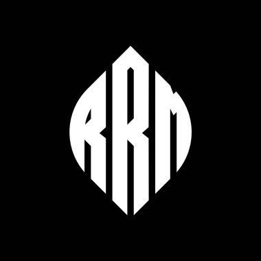 Çember ve elips şekilli RRM daire harf logosu tasarımı. RRM elips harfleri tipografik tarzda. Üç baş harf daire şeklinde bir logo oluşturuyor. RRM Çember Amblemi Soyut Monogram Harf İşaretleyici Vektörü.