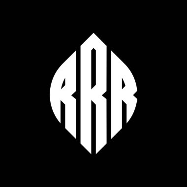 Çember ve elips şekilli RRR daire harf logosu tasarımı. Typographic tarzında RRR elips harfleri. Üç baş harf daire şeklinde bir logo oluşturuyor. RRR Çember Amblemi Soyut Monogram Harf İşaretleyici Vektörü.