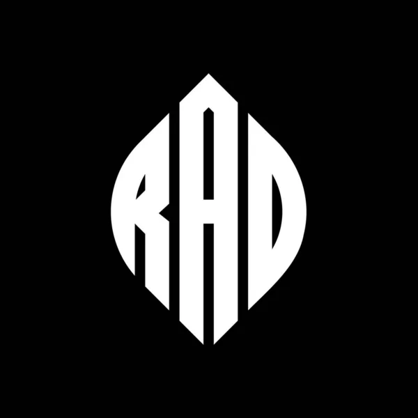 Rad Κύκλο Γράμμα Σχέδιο Λογότυπο Κύκλο Και Σχήμα Έλλειψη Rad — Διανυσματικό Αρχείο