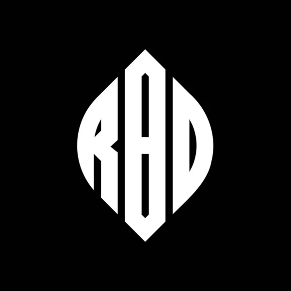 Дизайн Логотипа Круга Rbo Кружком Эллипсом Rbo Эллиптические Буквы Типографским — стоковый вектор