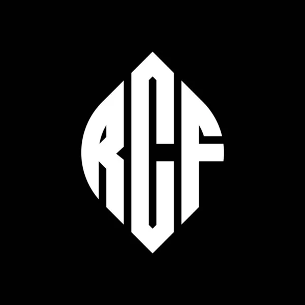 Rcf Cirkel Letter Logo Ontwerp Met Cirkel Ellips Vorm Rcf — Stockvector