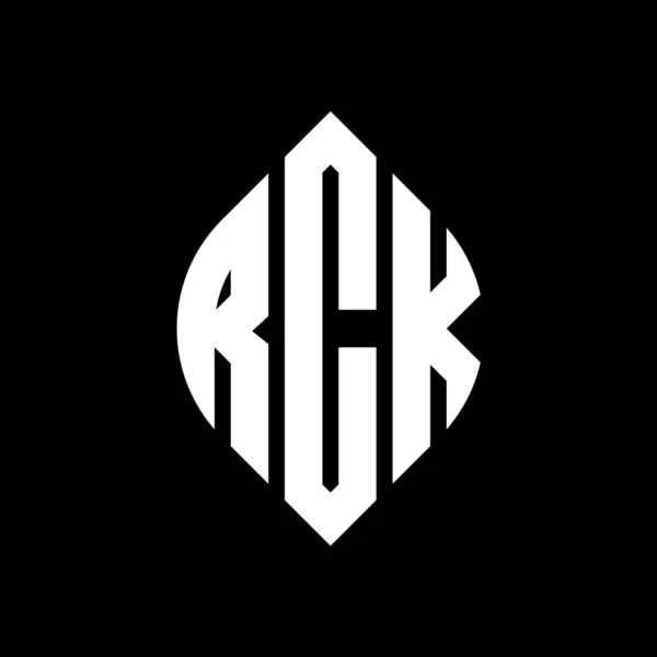 Дизайн Логотипу Кругової Літери Rck Колом Формою Еліпса Rck Еліпс — стоковий вектор