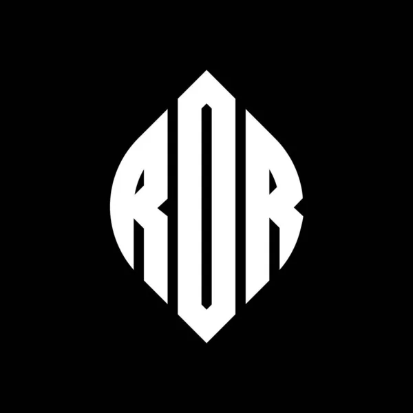 Rdr Cirkel Letter Logo Ontwerp Met Cirkel Ellips Vorm Rdr — Stockvector