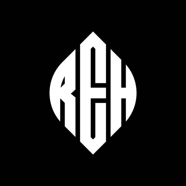 Reh 디자인에 포함된다 타이포그래피 스타일의 글자를 이니셜은 로고를 Reh Circle — 스톡 벡터