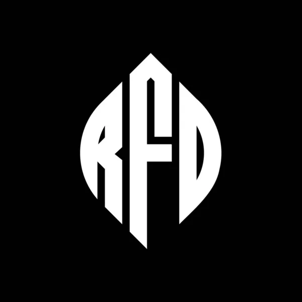 Rfd Cirkel Bokstav Logotyp Design Med Cirkel Och Ellips Form — Stock vektor