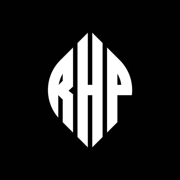 Rhp 디자인에 Rhp 타이포그래피 스타일의 이니셜은 로고를 Rhp Circle Emblem — 스톡 벡터