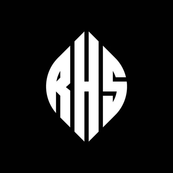 Rhs 디자인에 Rhs 타이포그래피 스타일의 이니셜은 로고를 Rhs Circle Emblem — 스톡 벡터