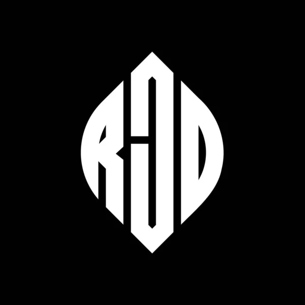 Rjo Circle Letter Logo Design Circle Ellipse Shape Rjo Ellipse — Stock Vector