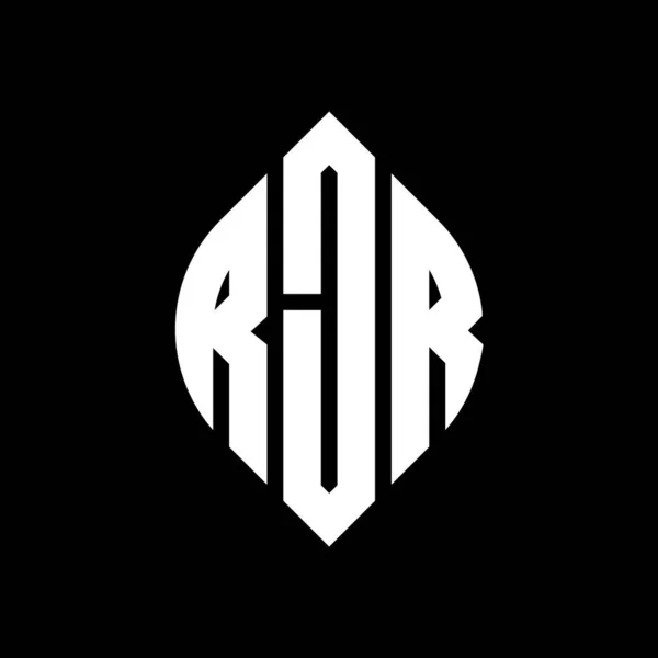 Rjr Cirkel Letter Logo Ontwerp Met Cirkel Ellips Vorm Rjr — Stockvector