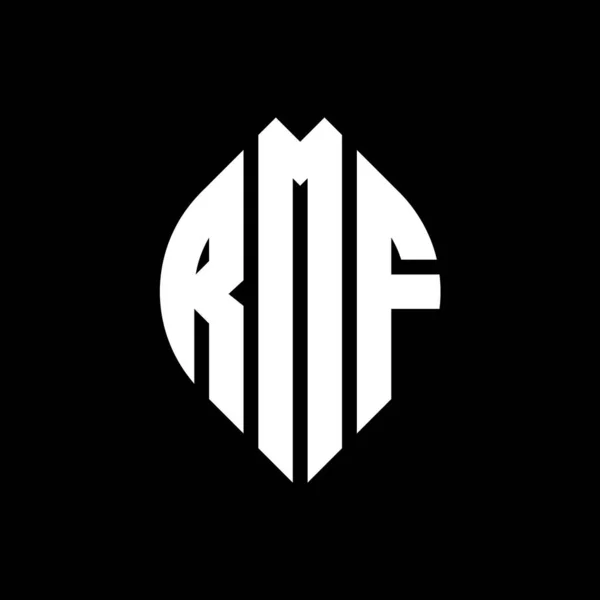 Rmf Cirkel Letter Logo Ontwerp Met Cirkel Ellips Vorm Rmf — Stockvector