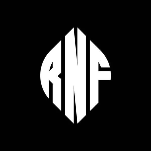 Rnf Cirkel Bokstav Logotyp Design Med Cirkel Och Ellips Form — Stock vektor