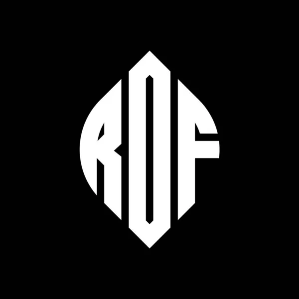 Rof Cirkel Letter Logo Ontwerp Met Cirkel Ellips Vorm Rof — Stockvector