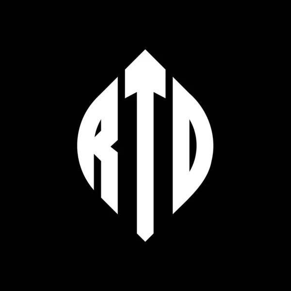 Дизайн Логотипа Окружности Rtd Формой Круга Эллипса Rtd Эллиптические Буквы — стоковый вектор