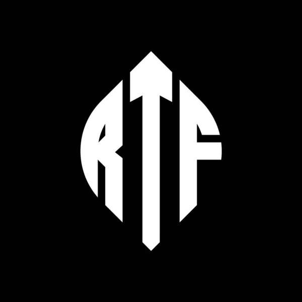 Rtf Cirkel Bokstav Logotyp Design Med Cirkel Och Ellips Form — Stock vektor
