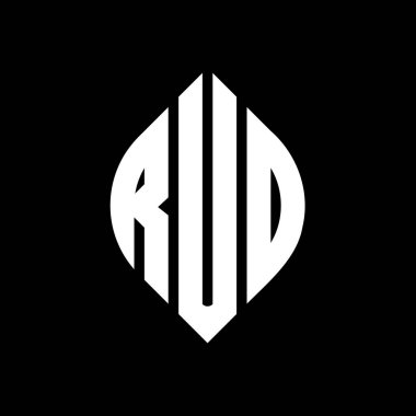 Çember ve elips şekilli, ruo dairesi harf logosu tasarımı. Ruo elips harfleri tipografik tarzda. Üç baş harf daire şeklinde bir logo oluşturuyor. RUO Çemberi Amblemi Soyut Monogram Harf İşaretleme Vektörü.