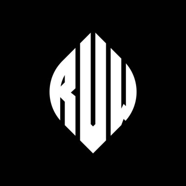 Çember ve elips şekilli RVW daire harf logosu tasarımı. Typographic tarzında RVW elips harfleri. Üç baş harf daire şeklinde bir logo oluşturuyor. RVW Çember Amblemi Soyut Monogram Harf İşaretleyici Vektörü.
