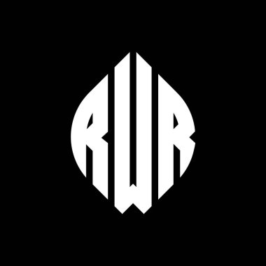 Çember ve elips şekilli RWR daire harf logosu tasarımı. Typographic tarzında RWR elips harfleri. Üç baş harf daire şeklinde bir logo oluşturuyor. RWR Çember Amblemi Soyut Monogram Harf İşaretleyici Vektörü.