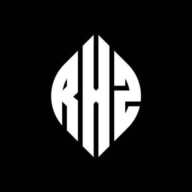 Çember ve elips şekilli RXZ daire harf logosu tasarımı. Typographic tarzında RXZ elips harfleri. Üç baş harf daire şeklinde bir logo oluşturuyor. RXZ Çember Amblemi Soyut Monogram Harf İşaretleyici Vektörü.