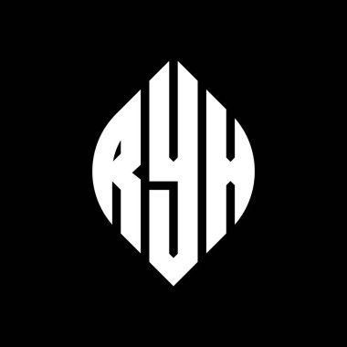 Çember ve elips şekilli RYX daire harf logosu tasarımı. Typographic tarzında RYX elips harfleri. Üç baş harf daire şeklinde bir logo oluşturuyor. RYX Çember Amblemi Soyut Monogram Harf İşaretleyici Vektörü.