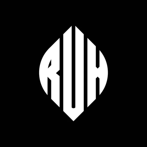 Rux 디자인에 Rux 문자에 타이포그래피 스타일 이니셜은 로고를 Rux Circle — 스톡 벡터