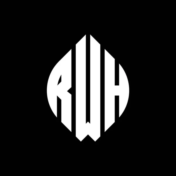 Rwh 디자인에 Rwh 타이포그래피 스타일의 이니셜은 로고를 Rwh Circle Emblem — 스톡 벡터