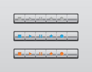 vektör metalik düğme kümesi