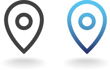 coğrafi etiket simge vektör set pin