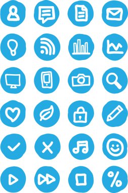 vektör el çekilmiş Icon set